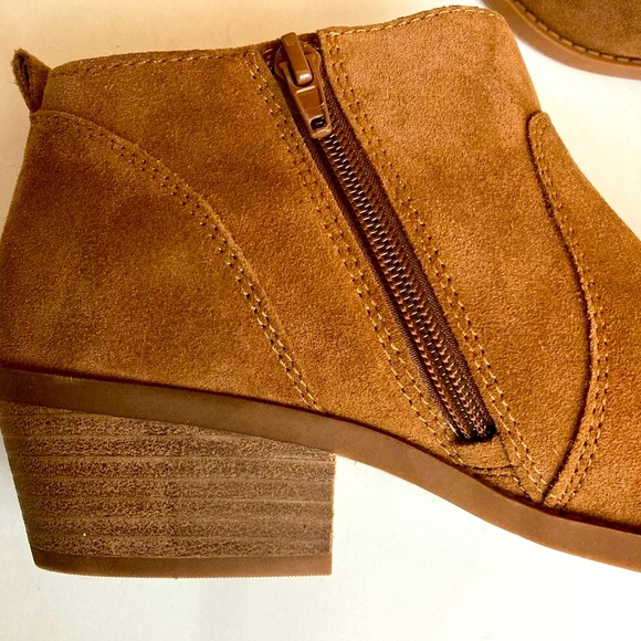 Suede boots ankle boots Lucky brand suede booties cogniac brown booties size 8.5 - Picture 4 of 6